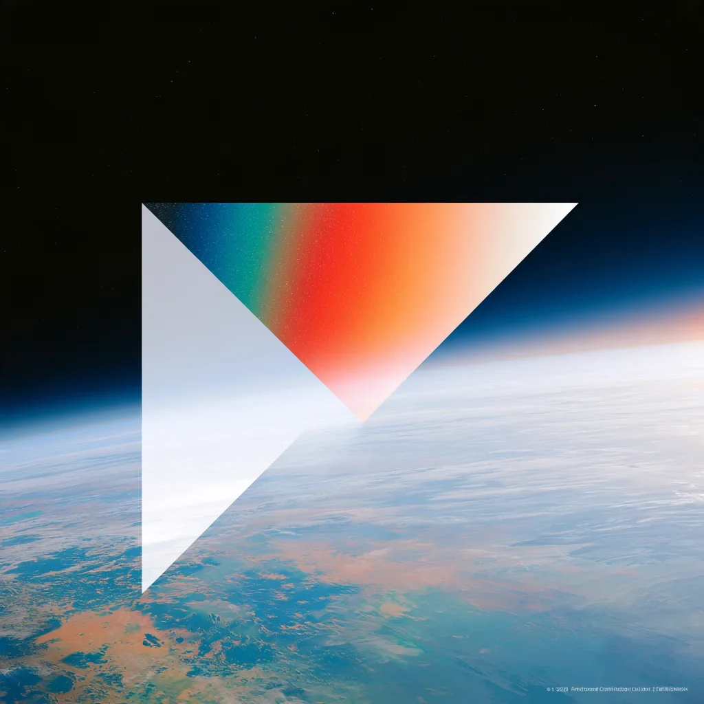 A luminous envelope floats above the curve of Earth in space.